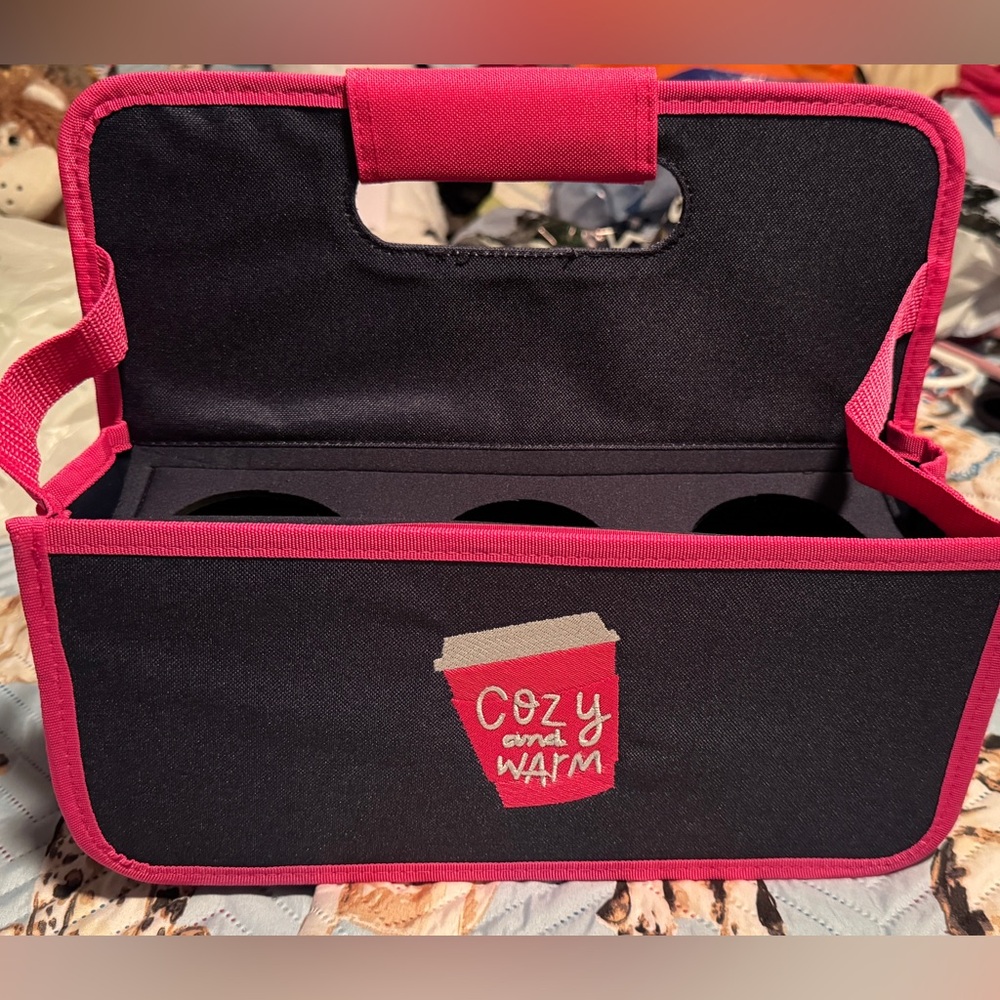 Thirty-One Grab & Go Caddy Navy Bag with Pink Edge